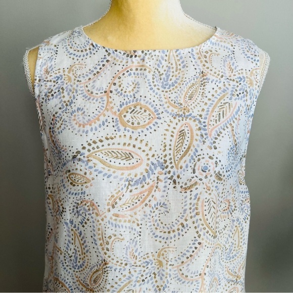 Rachel Ashwell Paisley Print Linen Pocket Dress Large - Picture 3 of 6